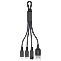 Keychain Three-in-one Data Cable Three-head Charging Cable