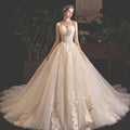 Bride Summer Tube Top Mori Style Trailing Skirt