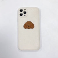 Embroidered Teddy Head Plush Phone Case