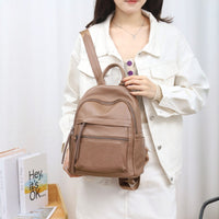 Women's Backpack Large Capacity New Fashionable And Easy-to-match Soft Leather