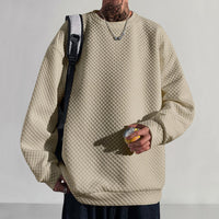 Trendy Small Square Round Neck Casual Loose Knit Long Sleeve Top
