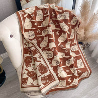 Cute Cat Thickening Thermal Soft Jacquard Scarf