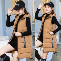 Thick Korean Mid-length Loose Waistcoat Jacket Over The Knee