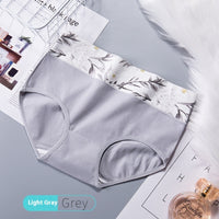 Women's High Waist Cotton Printed Underwear Seamless Belly Contraction Plump Girls Triangle Shorts