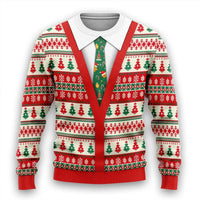 Men's Christmas 3D Print Round Neck Casual Sweater Coat