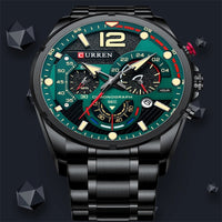 Men's Multi-functional Luminous Steel Strap Quartz Watch