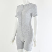 Round neck short sleeve jumpsuit