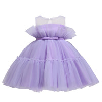 Girls Korean Style Mesh Princess Dress Bow Tutu Skirt