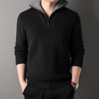 Twisted Jacquard Lapel Sweater Cardigan Men