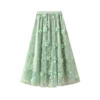 Mesh Embroidery Heavy-work Skirt For Women