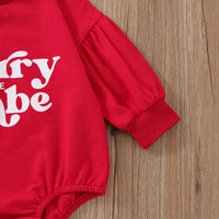 Christmas Alphabet Print Panel Sleeve Long Sleeve Set