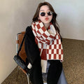 New Year Gift Red Lovers Wild Plaid Warm Wool Scarf