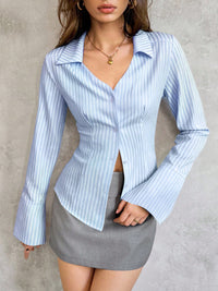 Women's Striped Casual Long-Sleeve Shirt