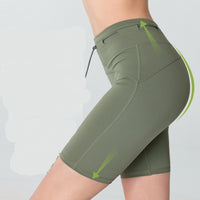 Women's High Waist Hip Lift Tight Drawstring Yoga Shorts