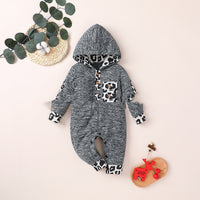 3-color long-sleeved hooded romper