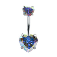 New Color Zircon Umbilical Ring Stainless Steel