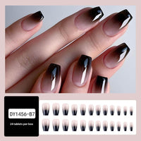 Black And White Gradient Ballet Nail Tips