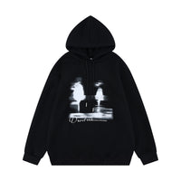 Men's Fashion Retro Creative Character Printing Loose-fitting Hoodie