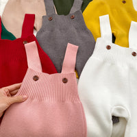 Ins Style Baby Autumn Clothing Knitted Bib Jumpsuit