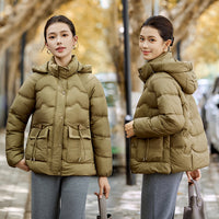 Hooded Cotton Jacket Women's Thickened Middle-aged And Elderly Coat