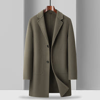 Men's Mid-Length Double-Faced Wool Coat