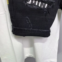 Summer New Patch Slim Fit Denim Cropped Pants