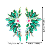 Luxury Crystal Wing Stud Earrings Statement Rhinestone Sparkly Elegant Jewelry For Women Party Wedding Bridal Prom