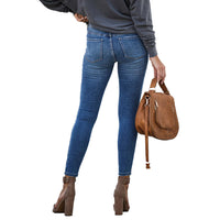 Slim-fit denim cropped pants