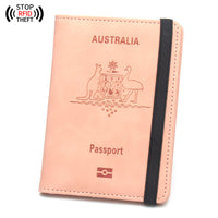 Anti-magnetic Australia Passport Case Multiple Card Slots Rubber Band Strap Passport Jacket