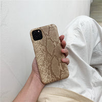 Retro Brown Coffee Snakeskin Pattern Silicone Phone Case