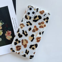 Compatible with Apple, Shockproof Silicone Soft Case for IPhone 11 Pro Xs Max X Xr 7 Plus 8 6S 6 SE 12 Mini Fruits Marble Leopard Bumper Cover