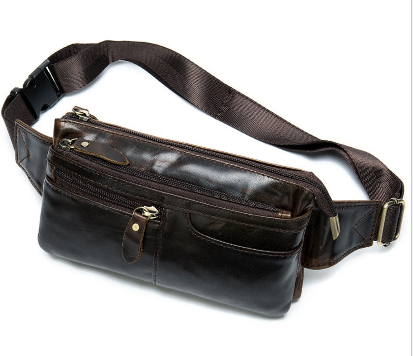 Retro Leather Men's Waist Bag Messenger Bag