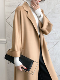 Loose water wave double face cashmere coat