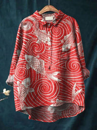 Women's Casual Floral Art Retro Loose Shirt