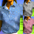 Casual Golf Printed T-shirt Polo Collar Top Women