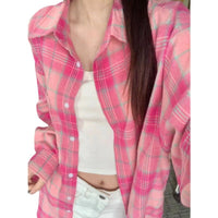 Loose Casual Sun-proof Plaid Shirt For Women
