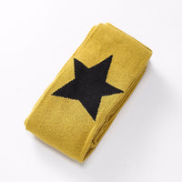 Spring And Autumn New Cotton Five-pointed Star Children Pantyhose Cute Tertiary Color Love Girl Leggings