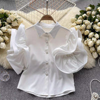 French Niche Design Ruffled Blouse For Women
