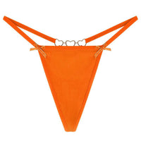 Women's T-back Love Chain Bow Low Waist Seamless Underwear