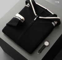 Men's Cardigan Hooded Color Matching Suit