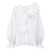 Women's Shirt Sexy Deep V-neck Long Sleeve Graceful And Fashionable