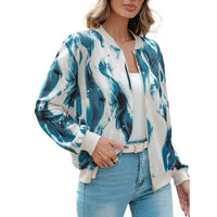 European And American Women's Fashion Printed Zipper Jacket