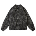 Tie-dyed Loose PU Leather Jacket For Men