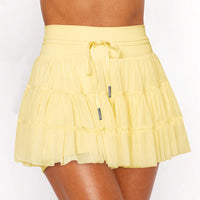 Lace Mesh Patchwork Culottes Exposure-proof Belt Safety Pants