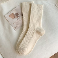 Autumn And Winter Solid Color Wool Socks