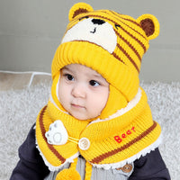 Cute Bear Ear Protection And Neck Wool Suit