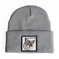 Winter Animal Embroidered Knitted Wool Hat