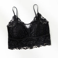 French-style Lace Mesh Camisole With Chest Pads Lightweight Outerwearbase Layer Top