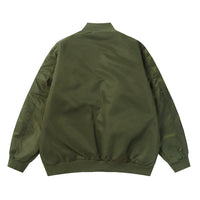 Baseball Uniform Badge Embroidery Sports Loose Casual Zip Coat