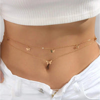 Popular Ornament Simple Transparent Rhinestone Waist Chain